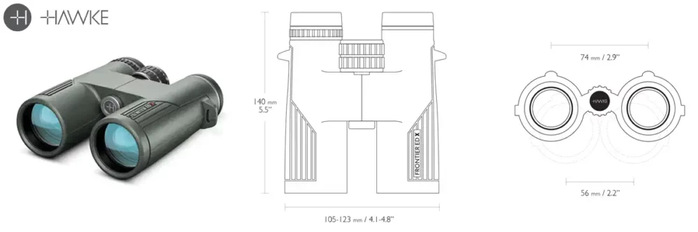 FRONTIER ED X 8x42 Zeichnung | HAWKE