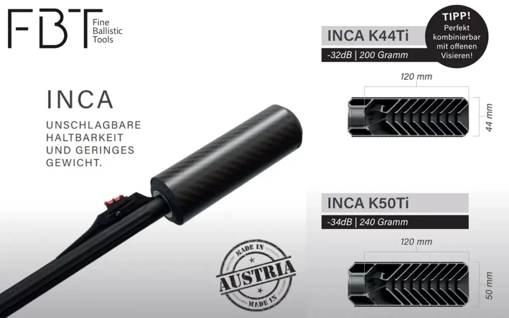 INCA Schalldämpfer K44Ti | INCA 50KTi - Fine Ballistic Tools