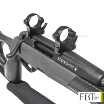 Steyr Gams Waffe | 2,4 kg | Ultraleichter Repetierer in verschiedenen Kalibern | Komplettpaket für die Jagd | für Kunden aus Deutschland 11 Steyr Gams Waffe mit Montageringen für Zielfernrohr | Steyr Arms