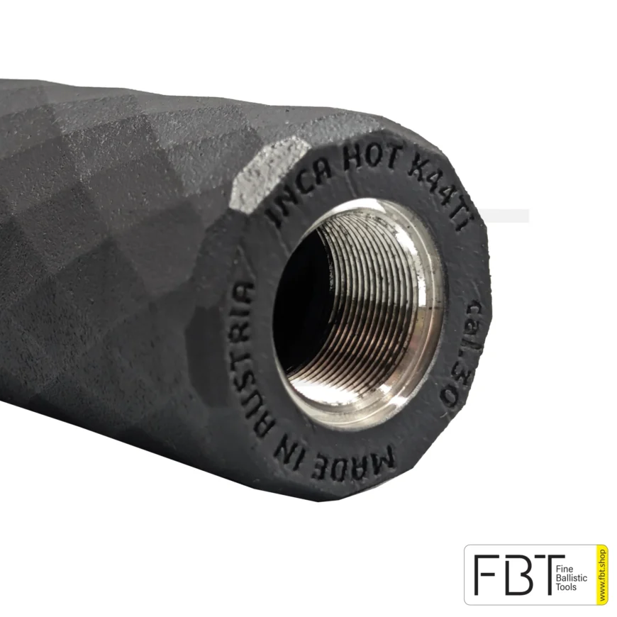 Silencer INCA HOT K44Ti | Titanium 3D printing | On Barrel short version Threaded connection Enlarged