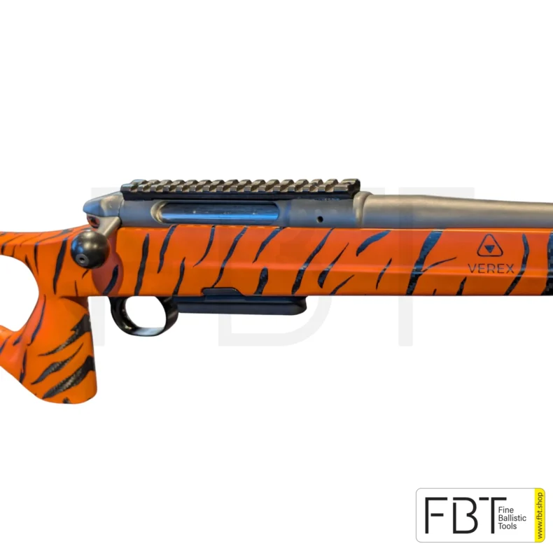 Heym SR30 .300 Win. Mag. rifle with UNIC carbon stock in orange - Tiger Camo