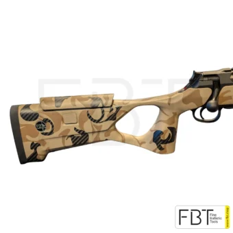 Sauer 404 .308 Win. Waffe mit UNIC Carbonschaft Sand Camo und Integral Schalldämpfer