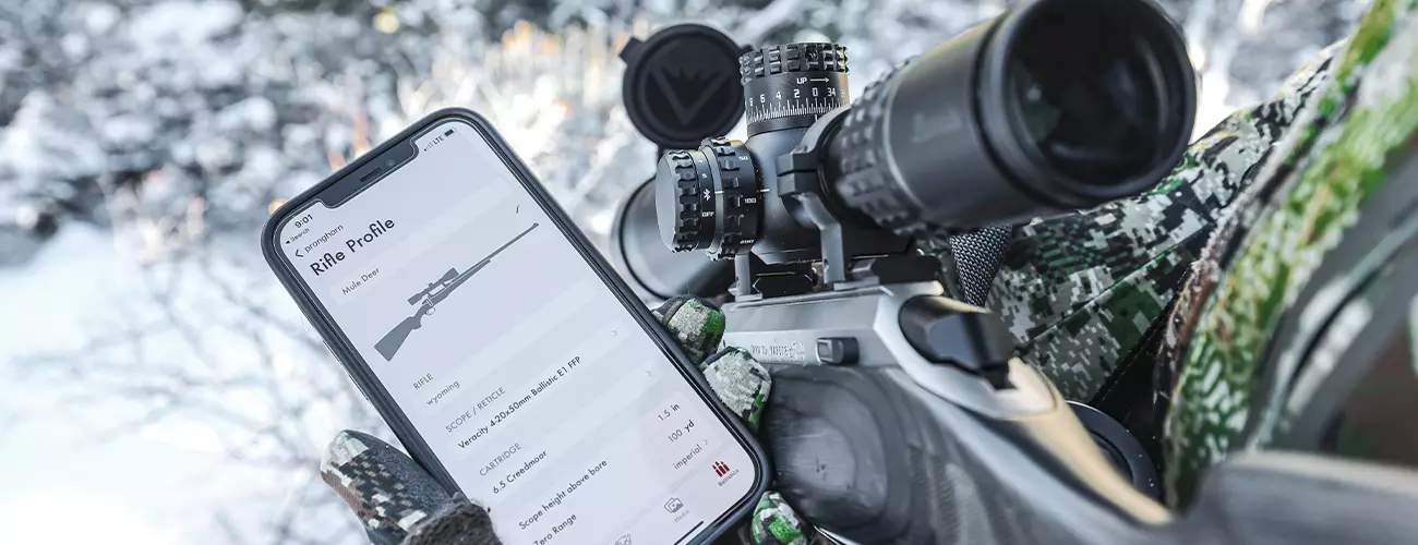 Das Veracity PH lässt sich mit der neuen und verbesserten BurrisConnect-App kombinieren, um individuelle Ballistikprofile zu erstellen und hochzuladen.